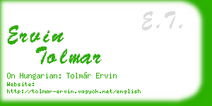 ervin tolmar business card
