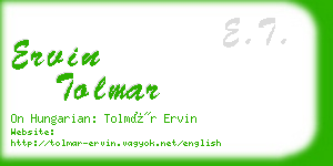 ervin tolmar business card